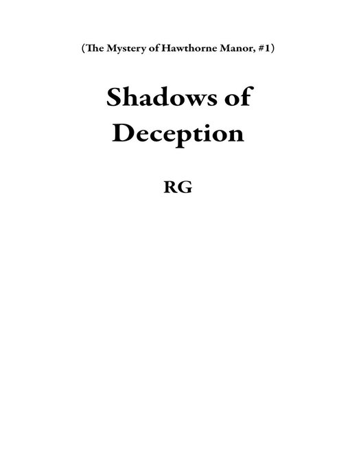 Title details for Shadows of Deception by RG - Available